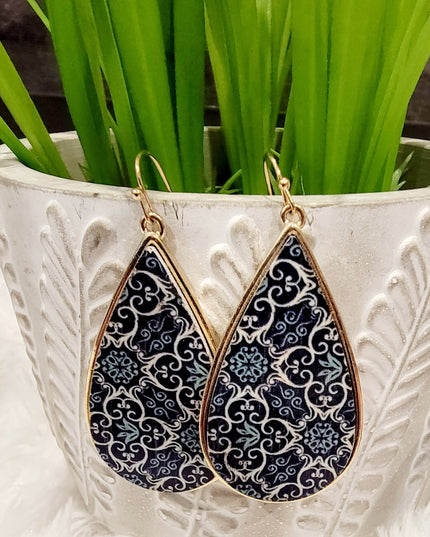 Blue Moroccan Teardrop Earrings image 1