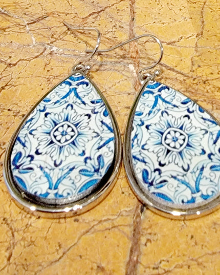 Royal blue Moroccan Teardrop Earrings image 3