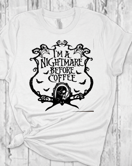I'm a nightmare before Coffee tshirt image 0