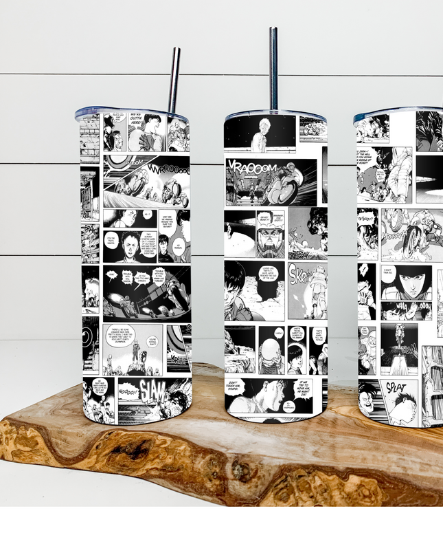 Black & White Anime Tumbler image 0