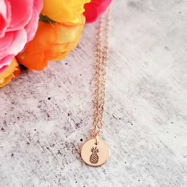 Pineapple Circle Disc Necklace image 0