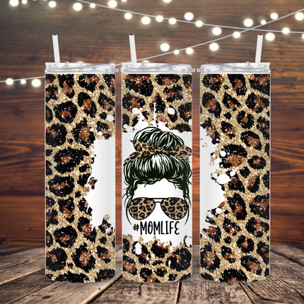 Leopard Mom Life Tumbler image 0