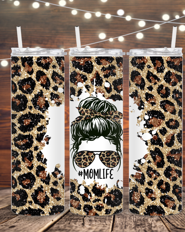 Leopard Mom Life Tumbler image 0