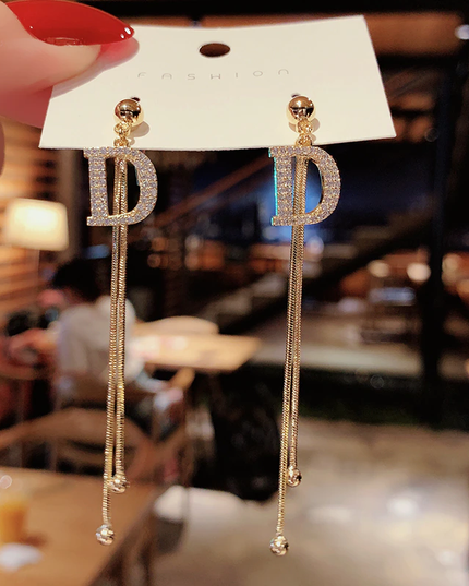 Long D Luxury Drop Earrings image 7