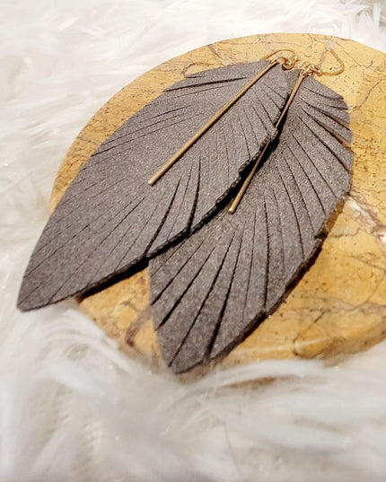 Leather Feather Fringe - DarkGray image 4