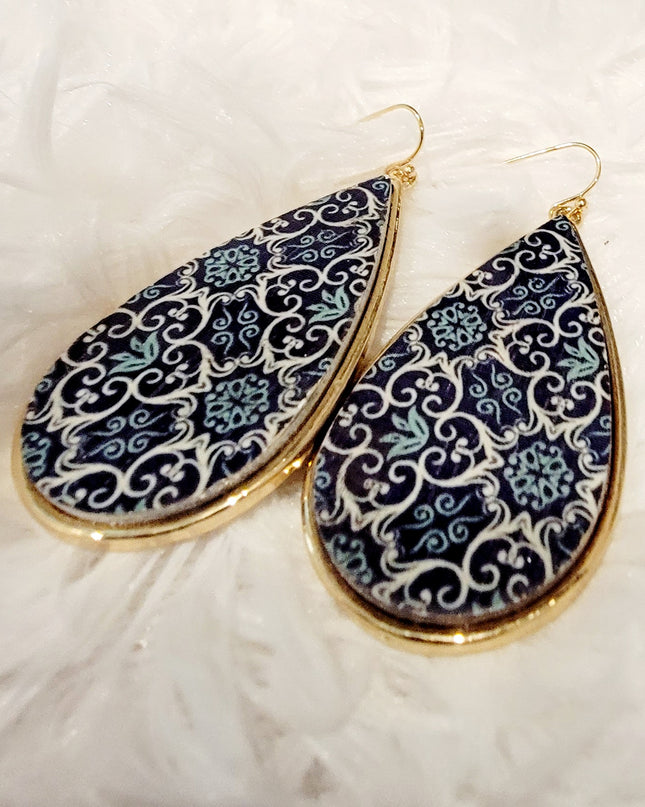 Blue Moroccan Teardrop Earrings image 0