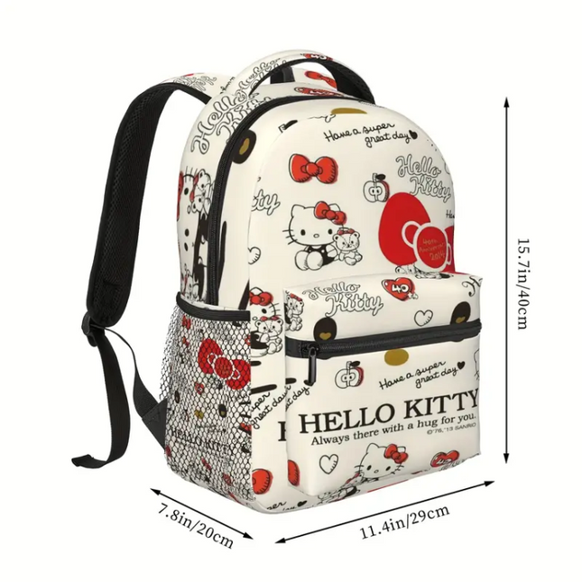 Hello Kitty Backpack – Cute & Classic School Bag with Side Pockets
