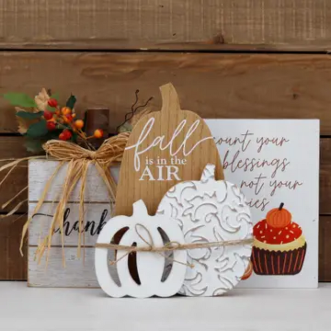 Fall Is in the Air Layered Pumpkin Trio Sign