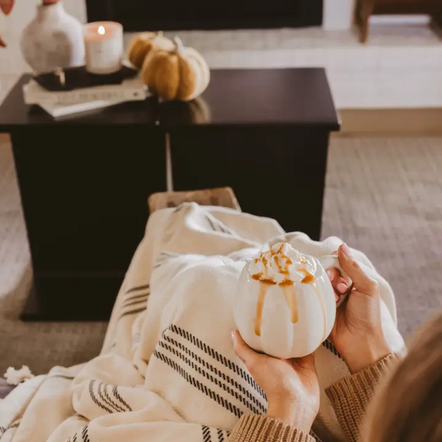 Cream Ceramic Pumpkin Mug