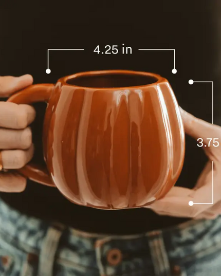 Cream Ceramic Pumpkin Mug