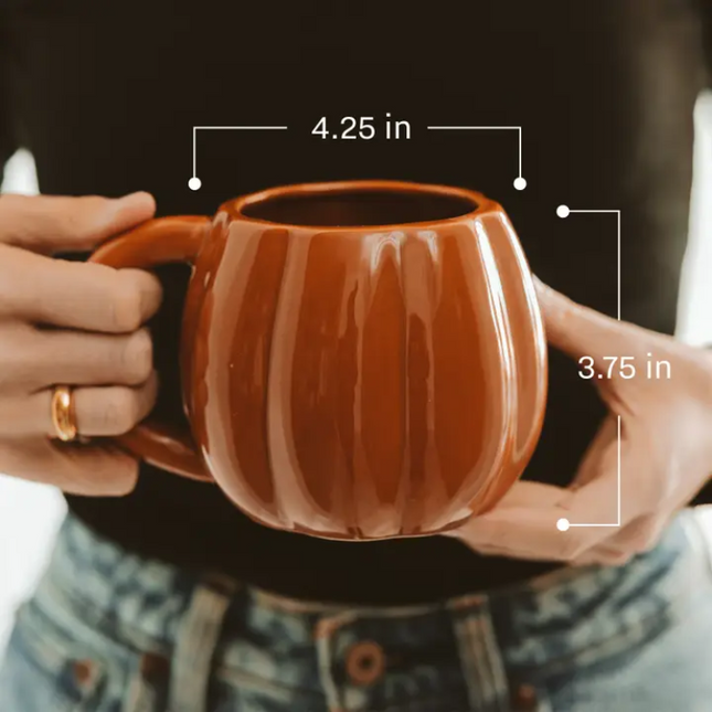 Cream Ceramic Pumpkin Mug