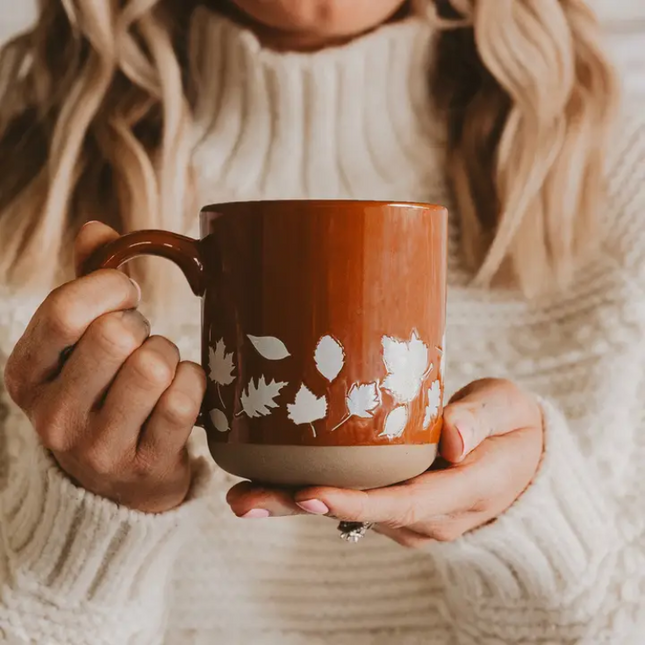 Terracotta Fall Leaf Mug