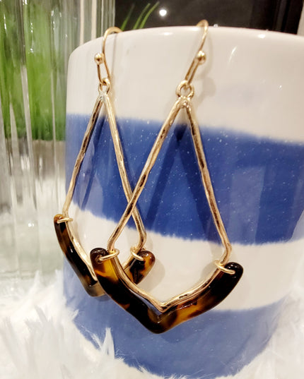 Diamond Shape Metal & Acetate Earrings image 10