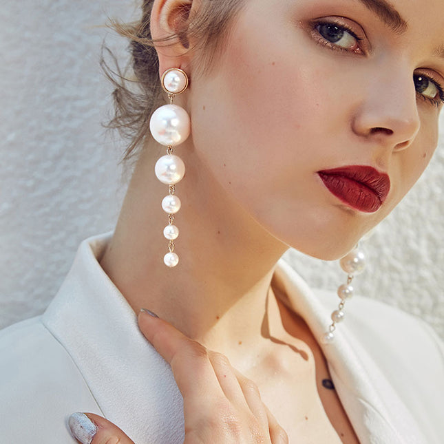 Vintage Pearl Dangle Earrings image 0