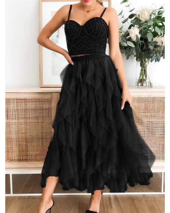 Ruffle Tulle Skirt Set