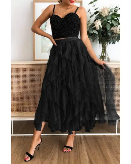 Ruffle Tulle Skirt Set