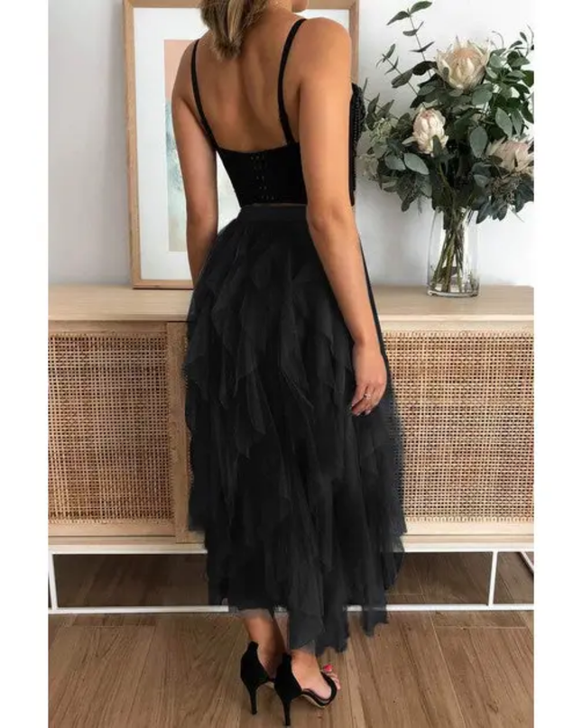 Ruffle Tulle Skirt Set