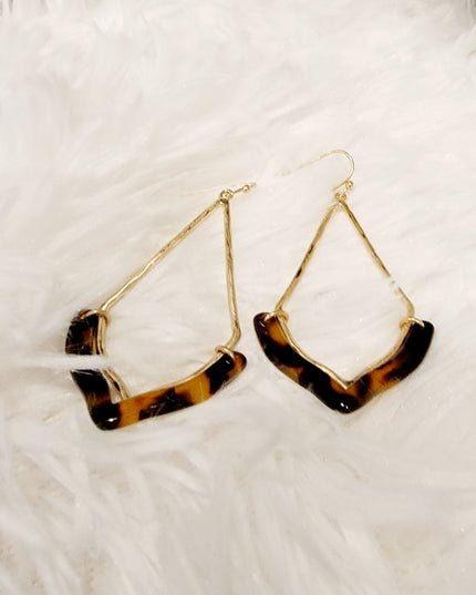 Diamond Shape Metal & Acetate Earrings image 5