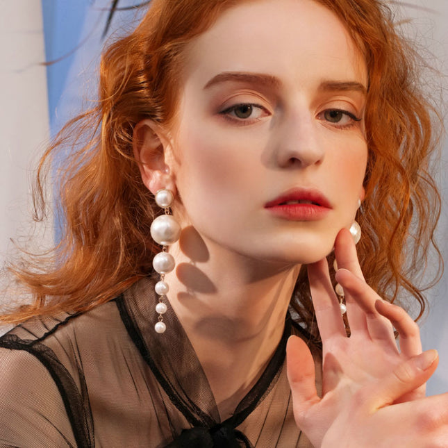 Vintage Pearl Dangle Earrings image 3