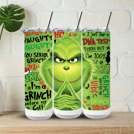 Grinch DNA Test Naughty Christmas Tumbler image 1