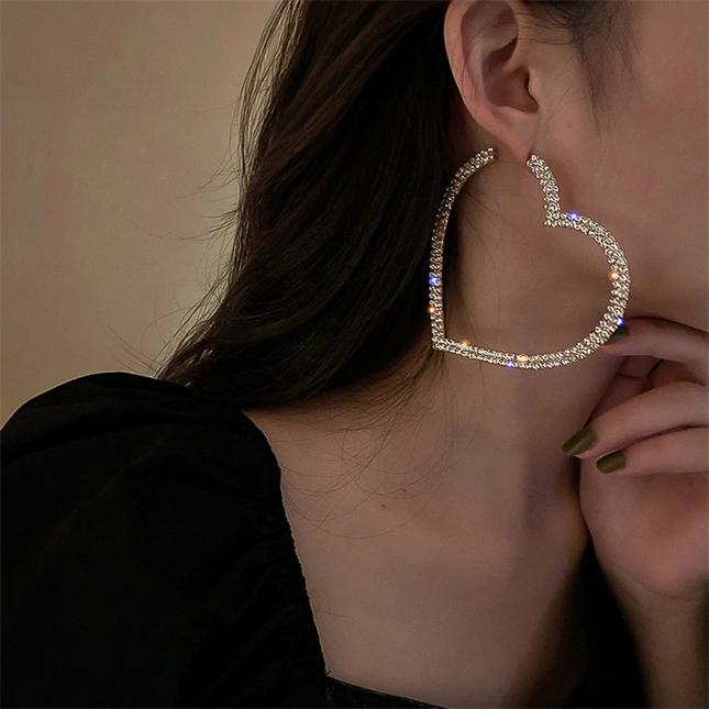 Heart Crystal Hoop Earrings image 3