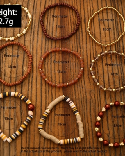 100% Glass Beaded 9 Piece Bracelet Set image 4