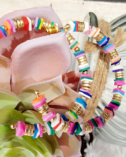 Multi Bead Hoop Earrings image 1