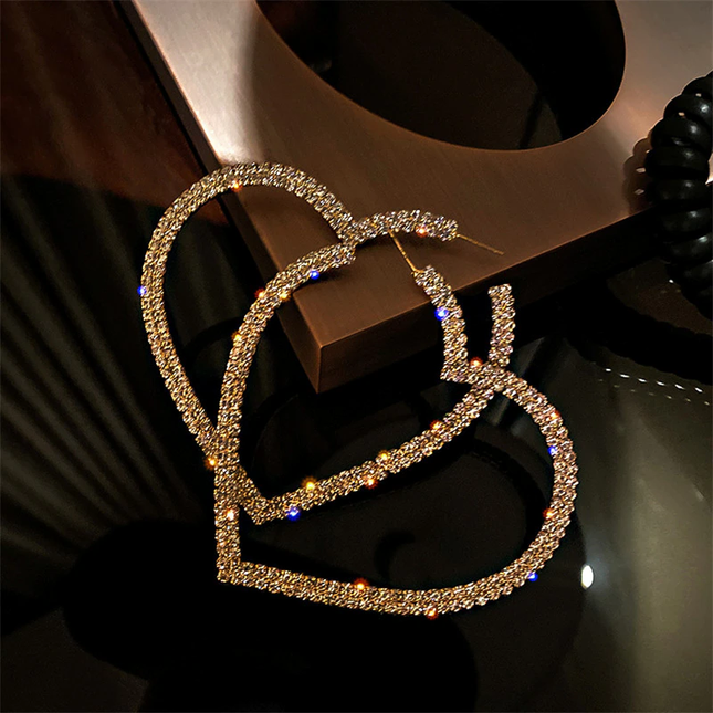 Heart Crystal Hoop Earrings image 4