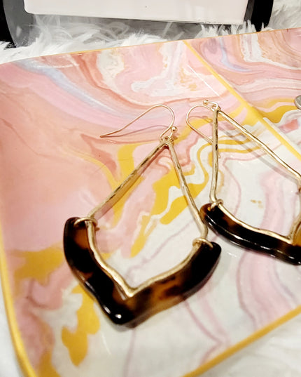 Diamond Shape Metal & Acetate Earrings image 8