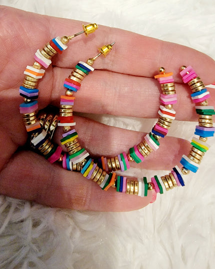 Multi Bead Hoop Earrings image 4