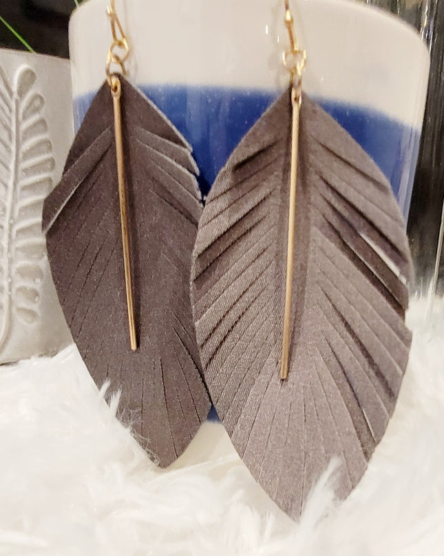 Leather Feather Fringe - DarkGray image 5