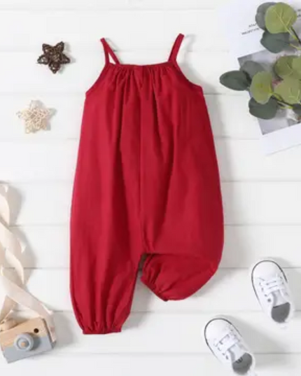 Burgundy Cotton Baby Romper