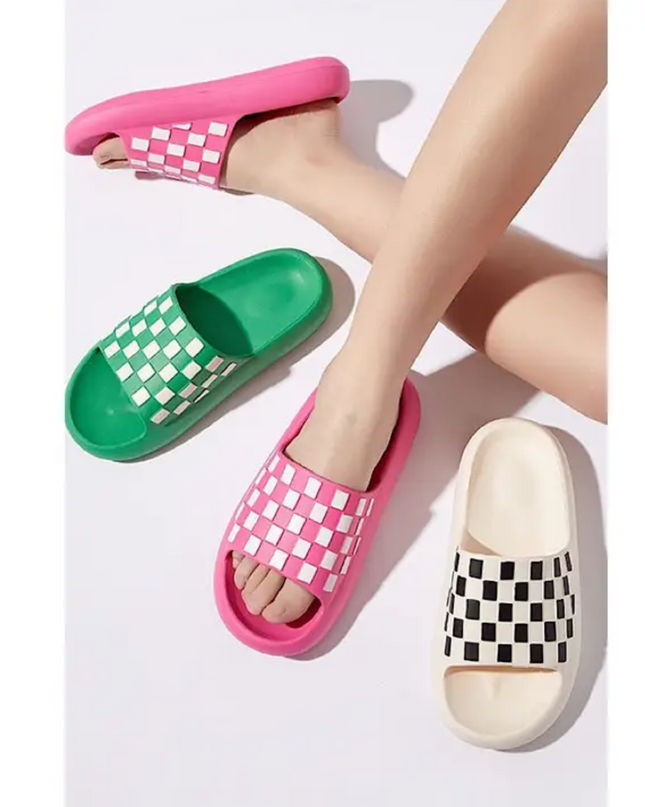 Black & White Checkered Cloud Slides