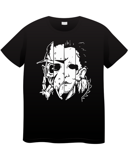 Horror Slasher Icons T-Shirt – Freddy, Jason, Michael, Leatherface