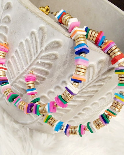 Multi Bead Hoop Earrings image 3