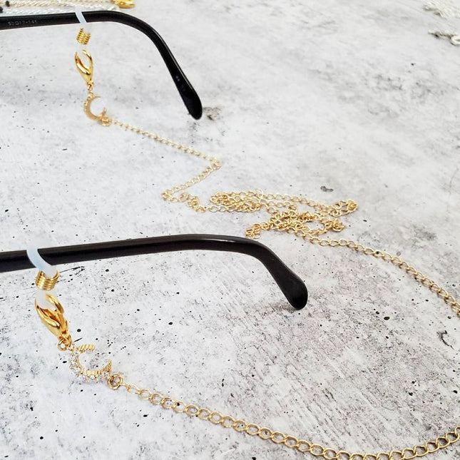Moon and Star Celestial Layering Trendy Face Mask Chain Necklace image 2