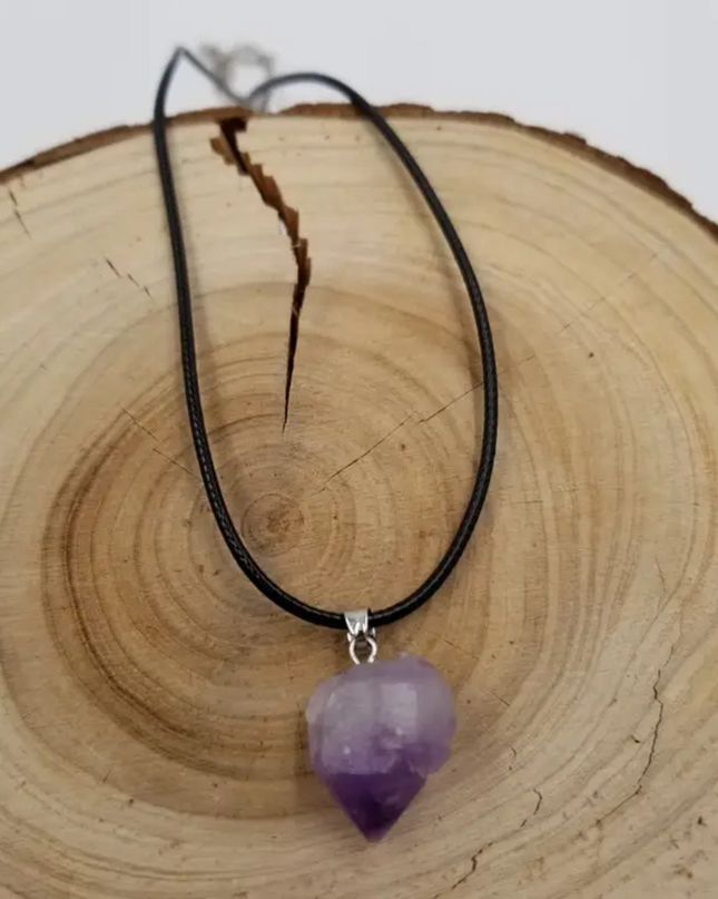 Natural Amethyst Pendant Necklace image 2