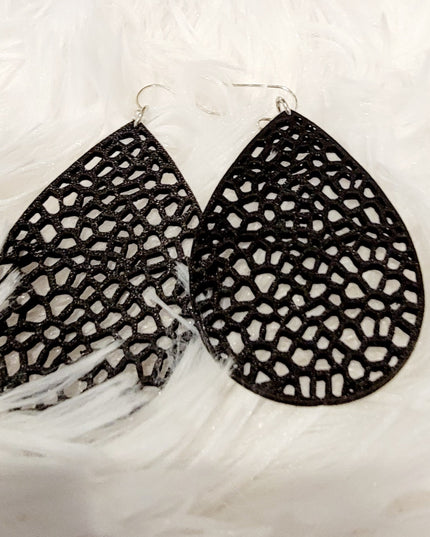 Leather Filigree Earrings image 1