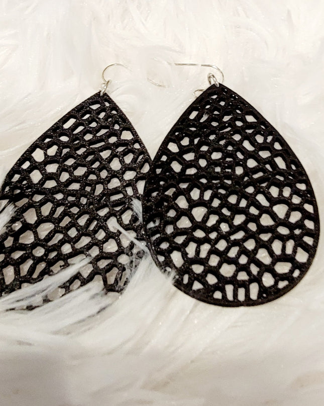 Leather Filigree Earrings image 1