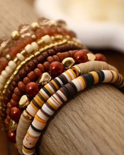 100% Glass Beaded 9 Piece Bracelet Set image 1