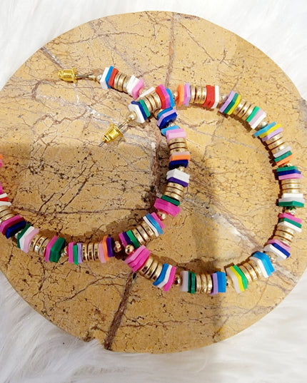 Multi Bead Hoop Earrings image 2