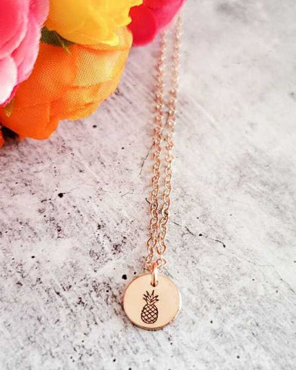 Pineapple Circle Disc Necklace image 0