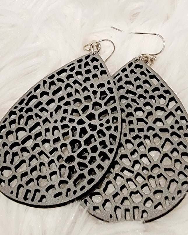 Leather Filigree Earrings image 0